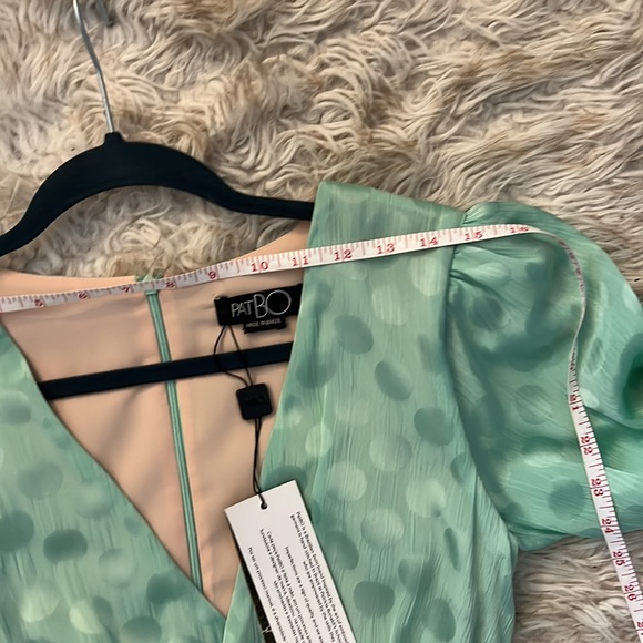 PatBO Polka Dot Satin Belted Midi Dress - Picture 13 of 13